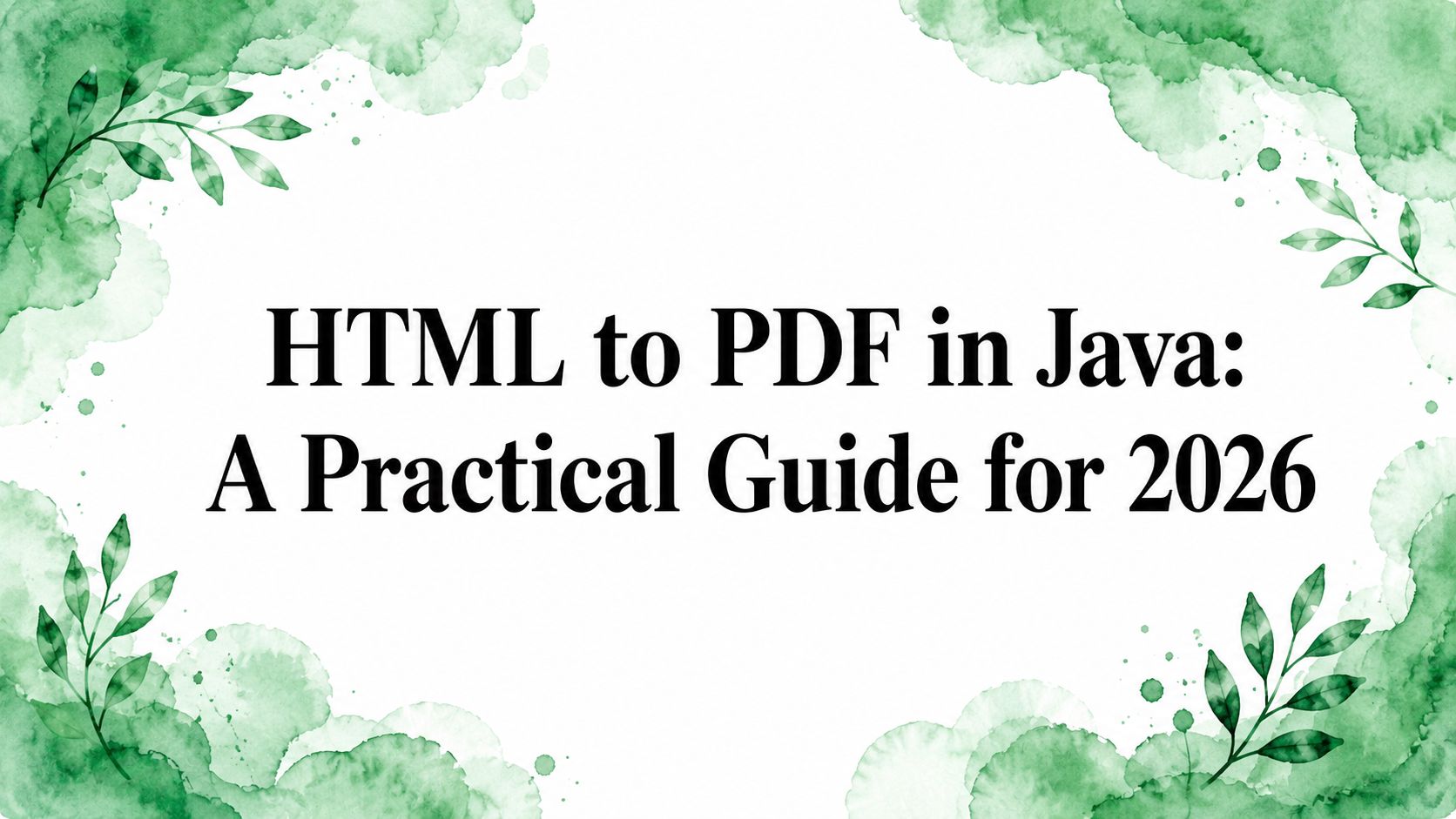 How to Convert HTML to PDF in Java