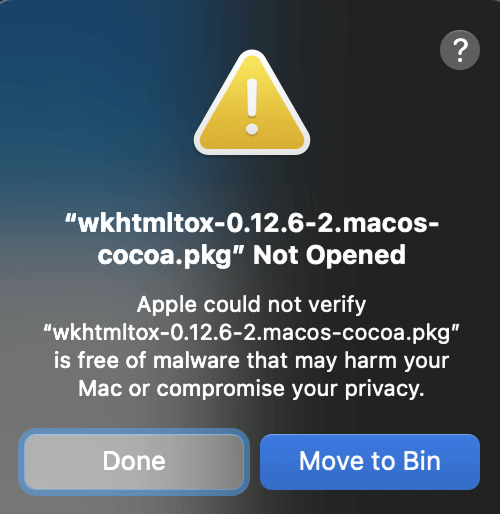 wkhtmltopdf version output